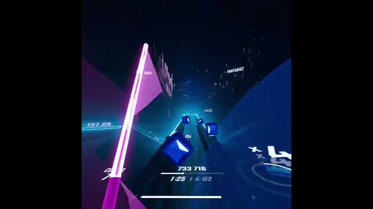 The hardest song in beat saber. (Power of the saber blade) 2MIL score in an online lobby.