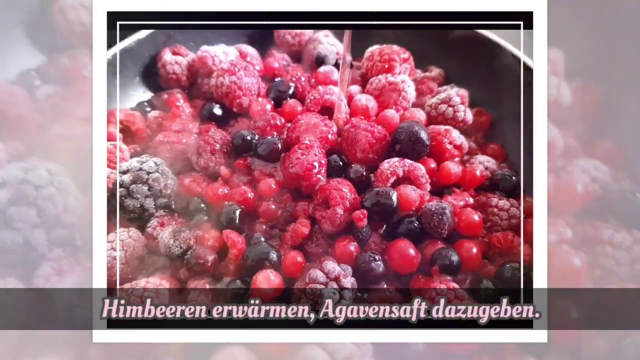 Veganer Nachtisch 🍇  Himbeeren auf Joghurt mit Mandeln