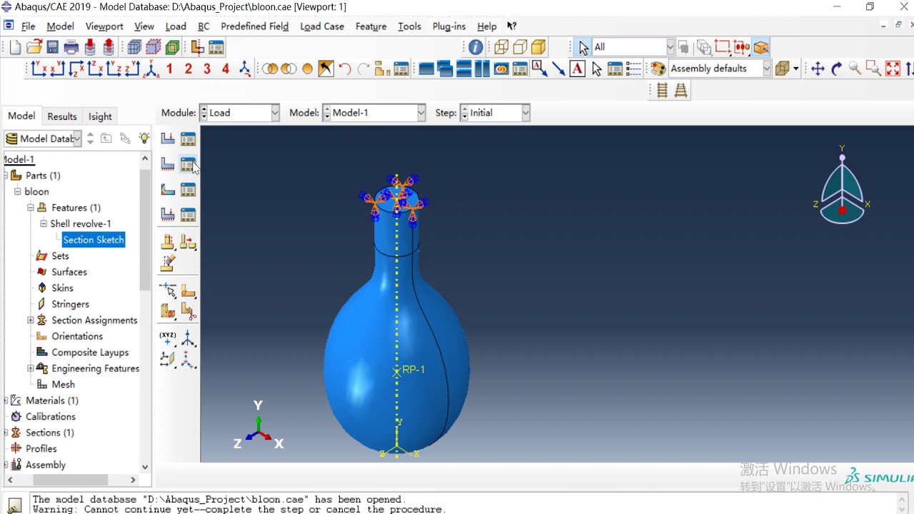 AbaqusTutorial Simulation of expansioin Balloon with Fluid Cavity