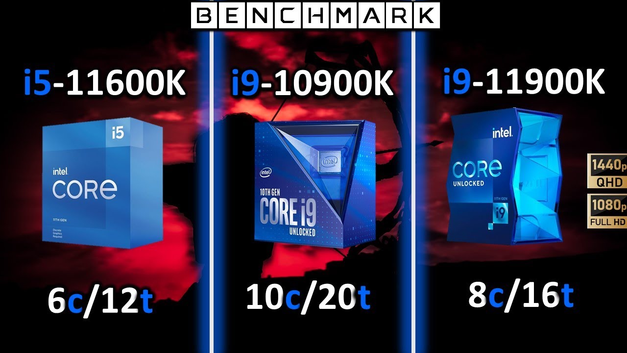 Intel i5-11600k vs i9-10900K vs i9-11900K / Test in 8 Games