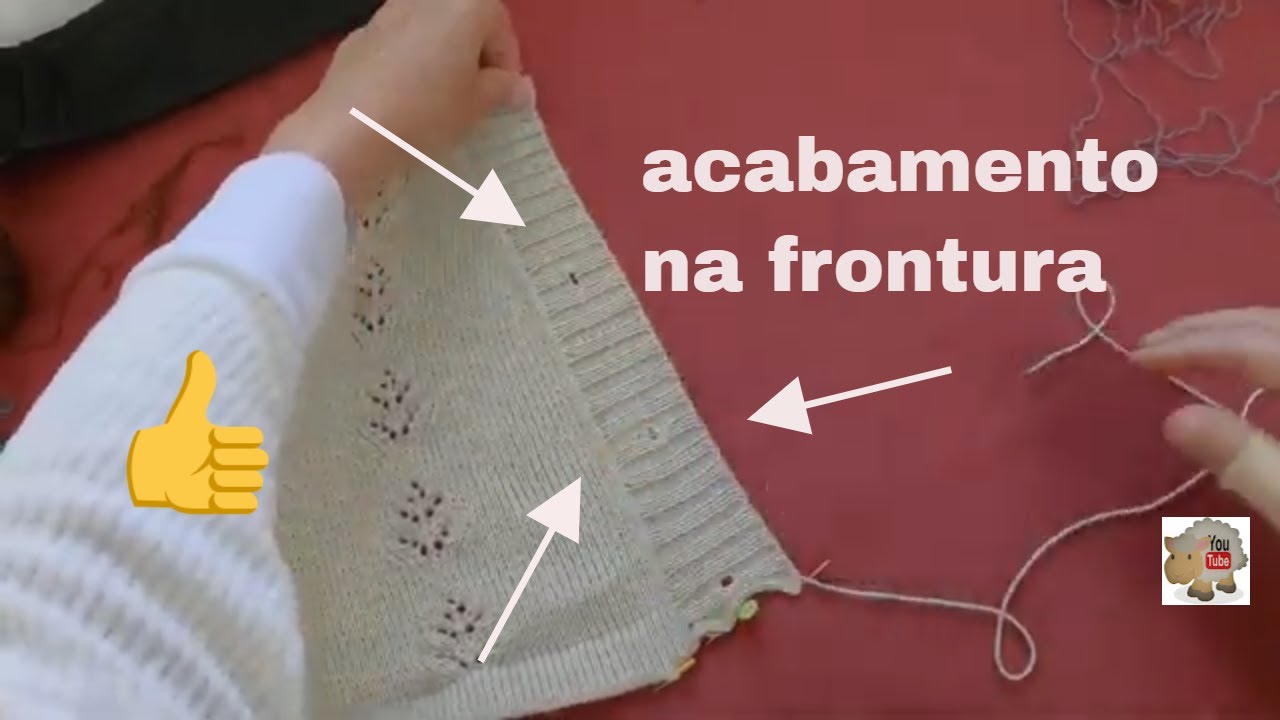 acabamento largo na frontura de máquina de tricô