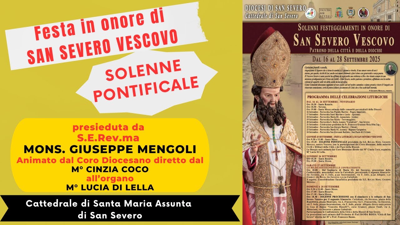 Solenne Pontificale - 𝐒𝐎𝐋𝐄𝐍𝐍𝐈𝐓𝐀‌ 𝐃𝐈 𝐒𝐀𝐍 𝐒𝐄𝐕𝐄𝐑𝐎 𝐕𝐄𝐒𝐂𝐎𝐕𝐎 - 2025