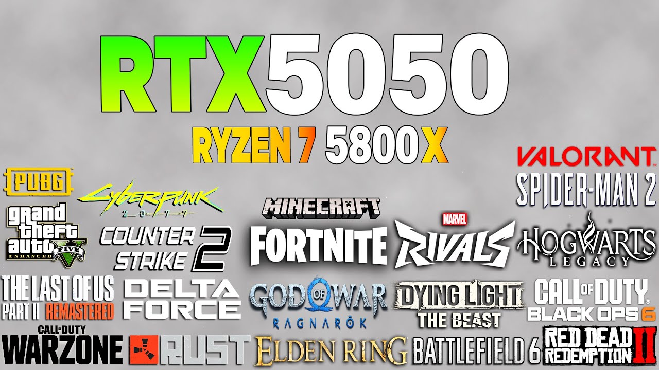 RTX 5050 + Ryzen 7 5800x - Test in 21 Games