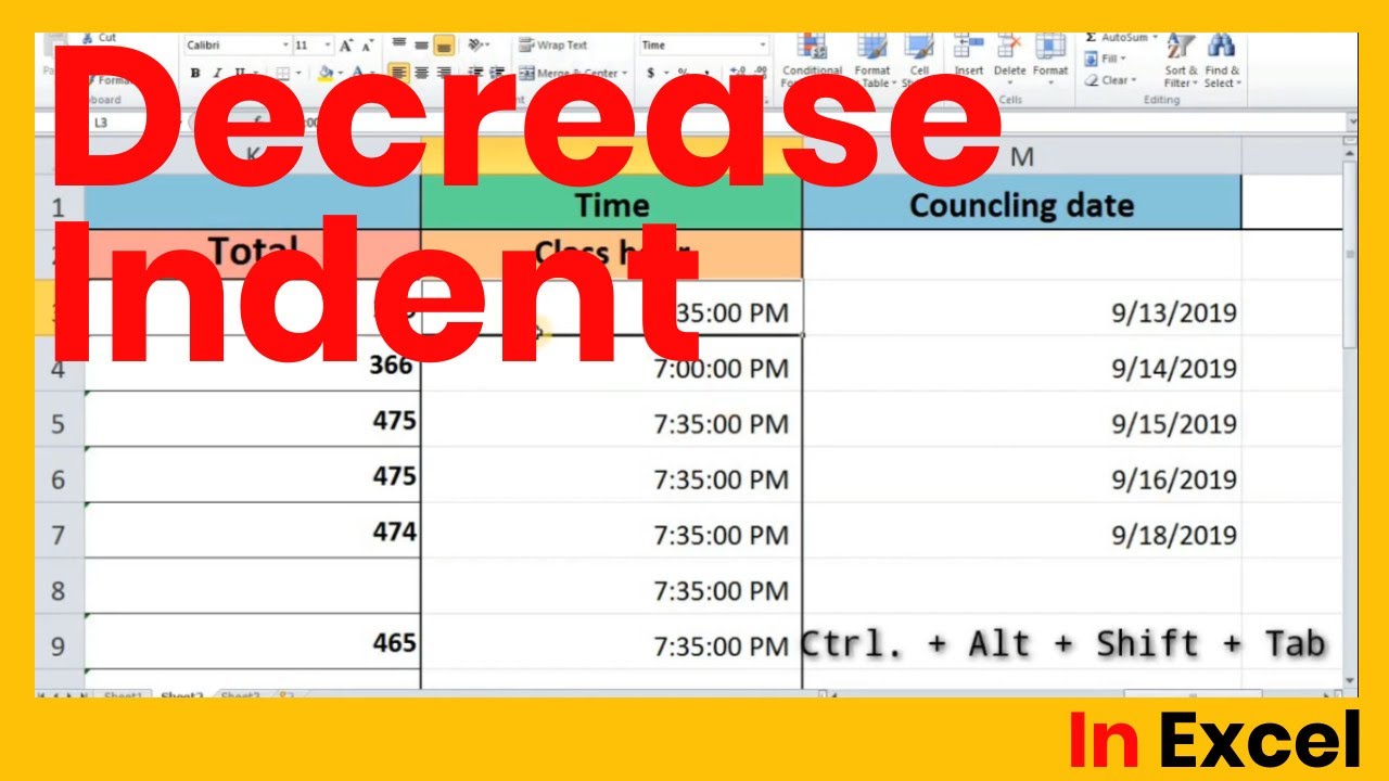 How to Apply Decrease Indent in Excel- Decrease Indent in Excel Tutorial