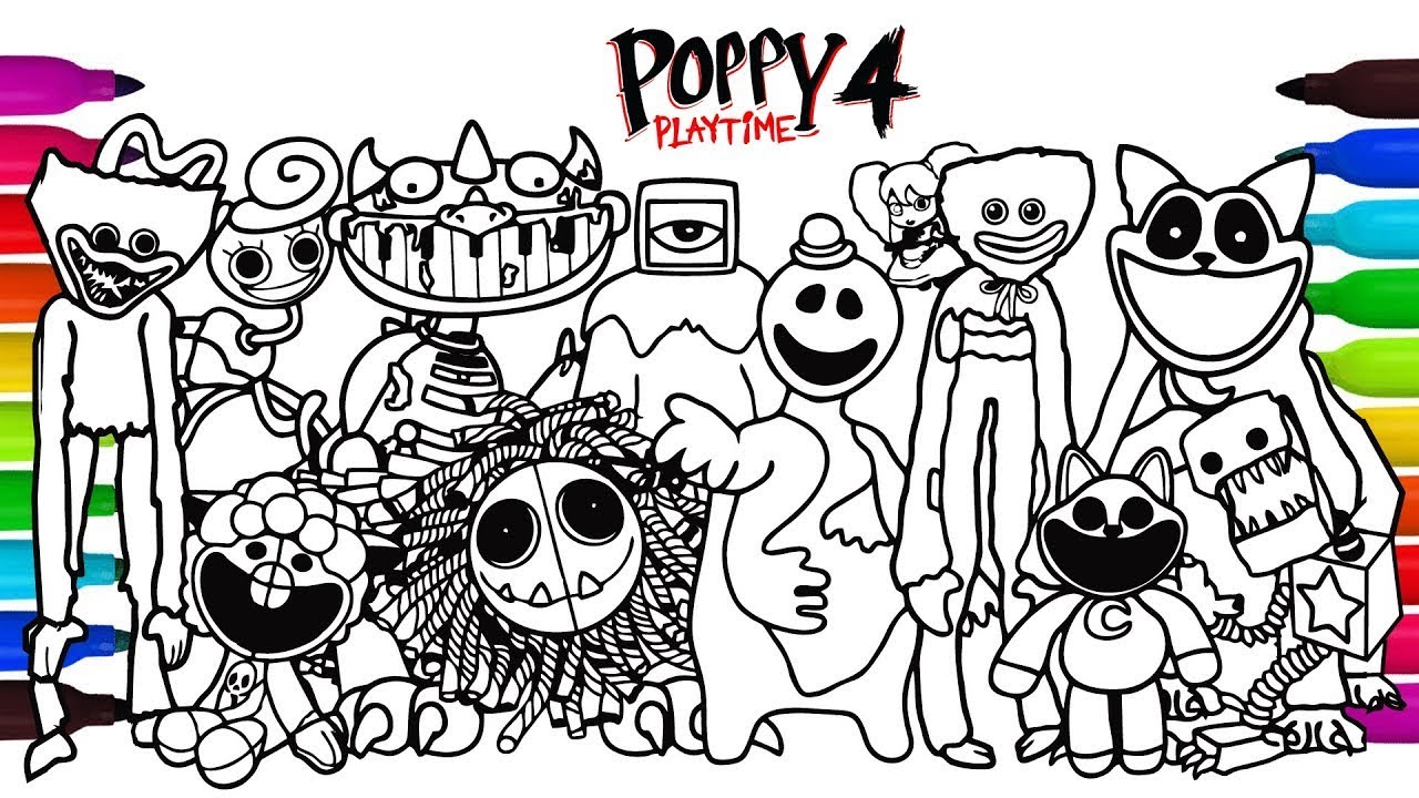 Poppy Playtime Chapter 4 Big Coloring Pages / How to Color Main Bosses and MONSTERS #S958