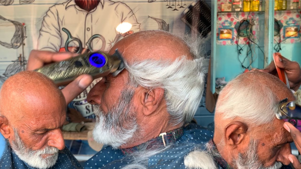 75-Year-Old White Hair to Clean Bald | Full Machine Head Shave Transformation