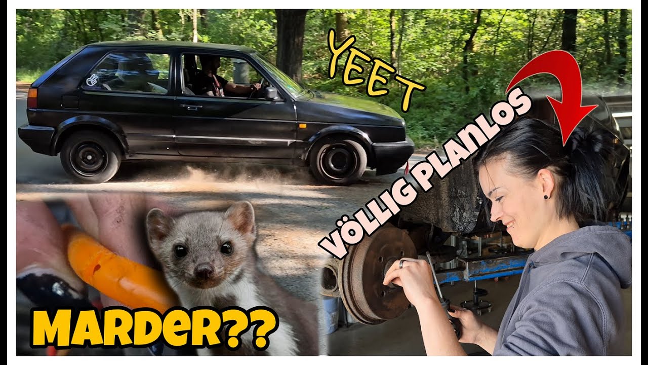 MARDER am Werk?😱 & Handbremse nachstellen und TESTEN 🚗💨 || VW GOLF 2 || SATEKA