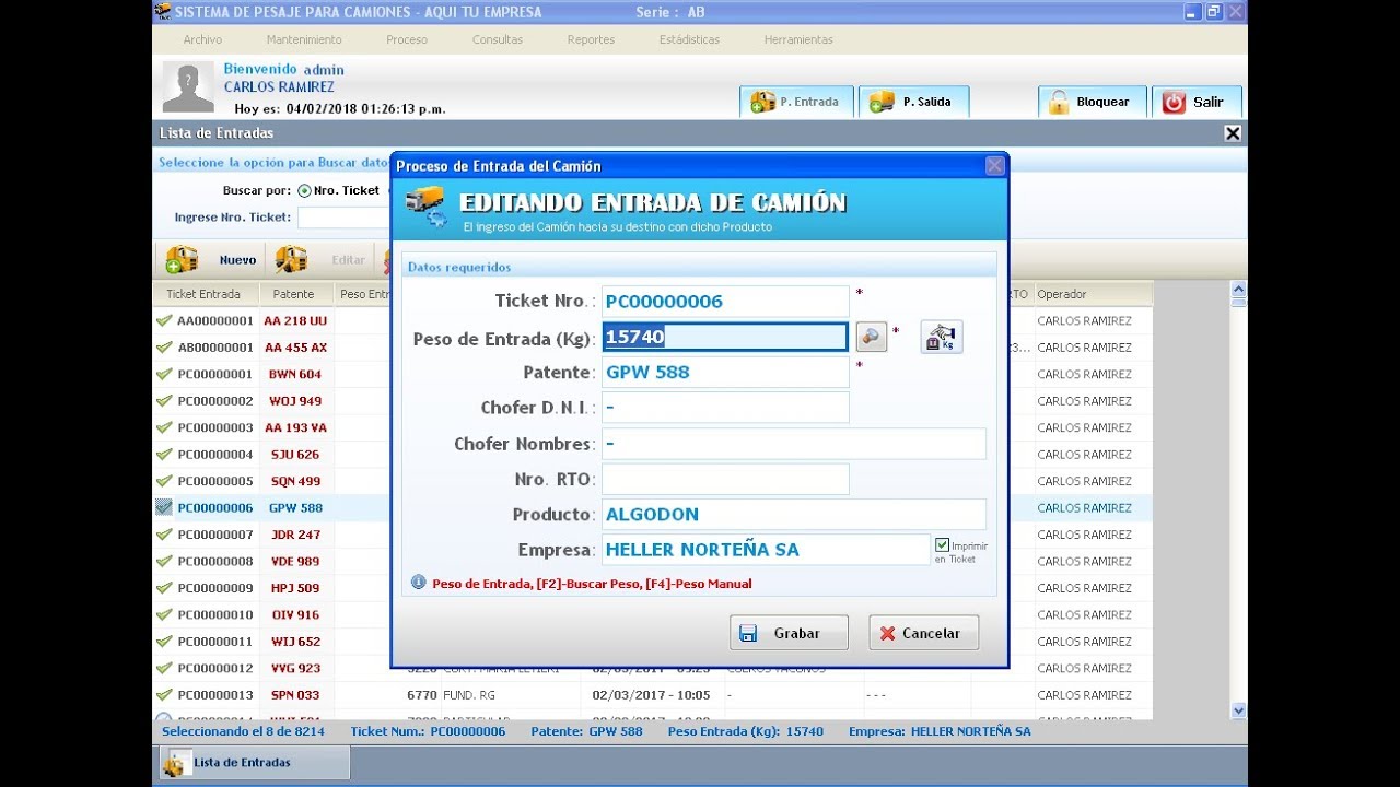 Software de Pesaje de Camiones