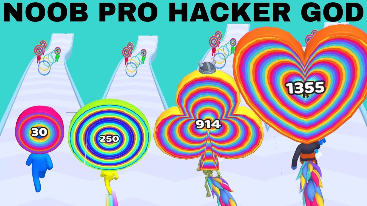 NOOB VS PRO VS HACKER VS GOD in Layer Colorful Man Run