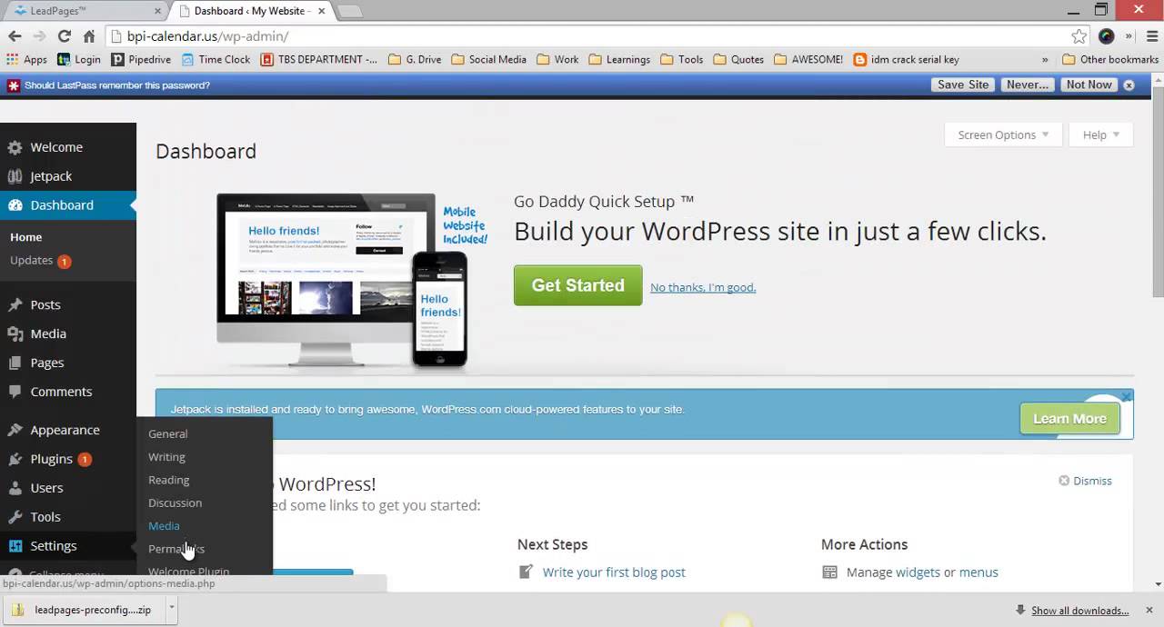 Installing Leadpages in wordpress