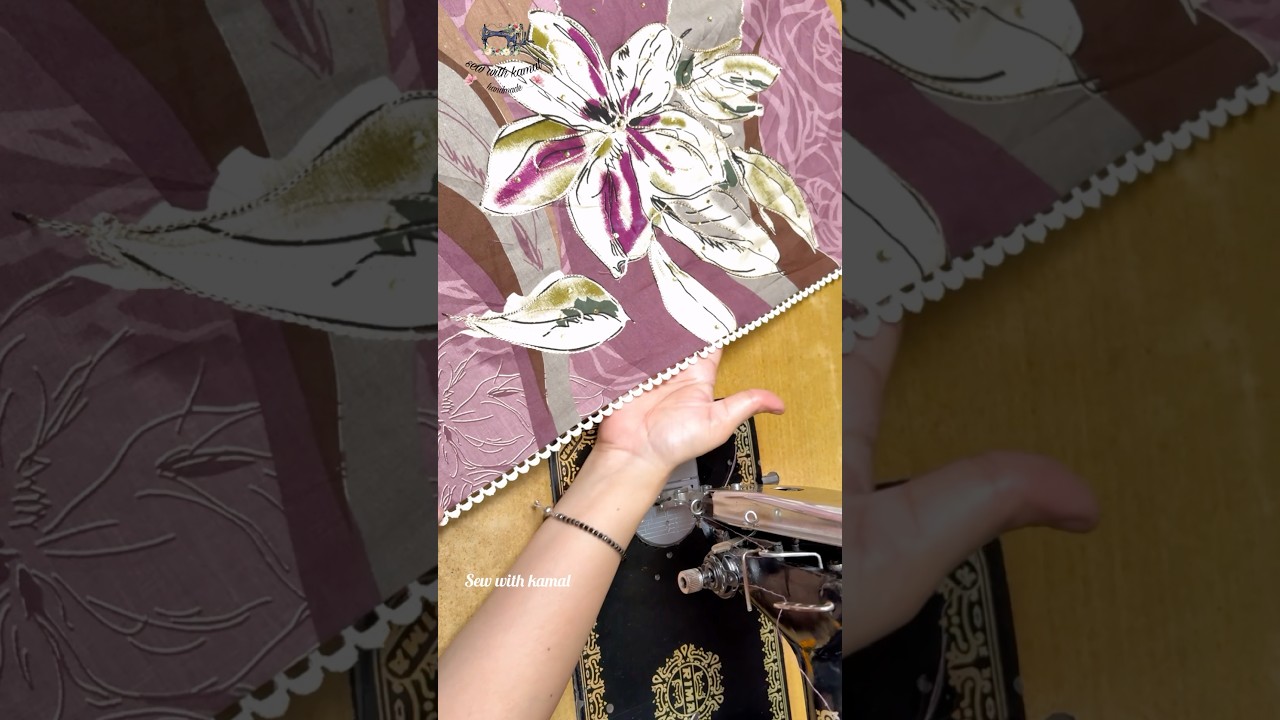 Attach lace perfectly on kurti using sewing tips Andy tricks  #shorts  #shortsfeed
