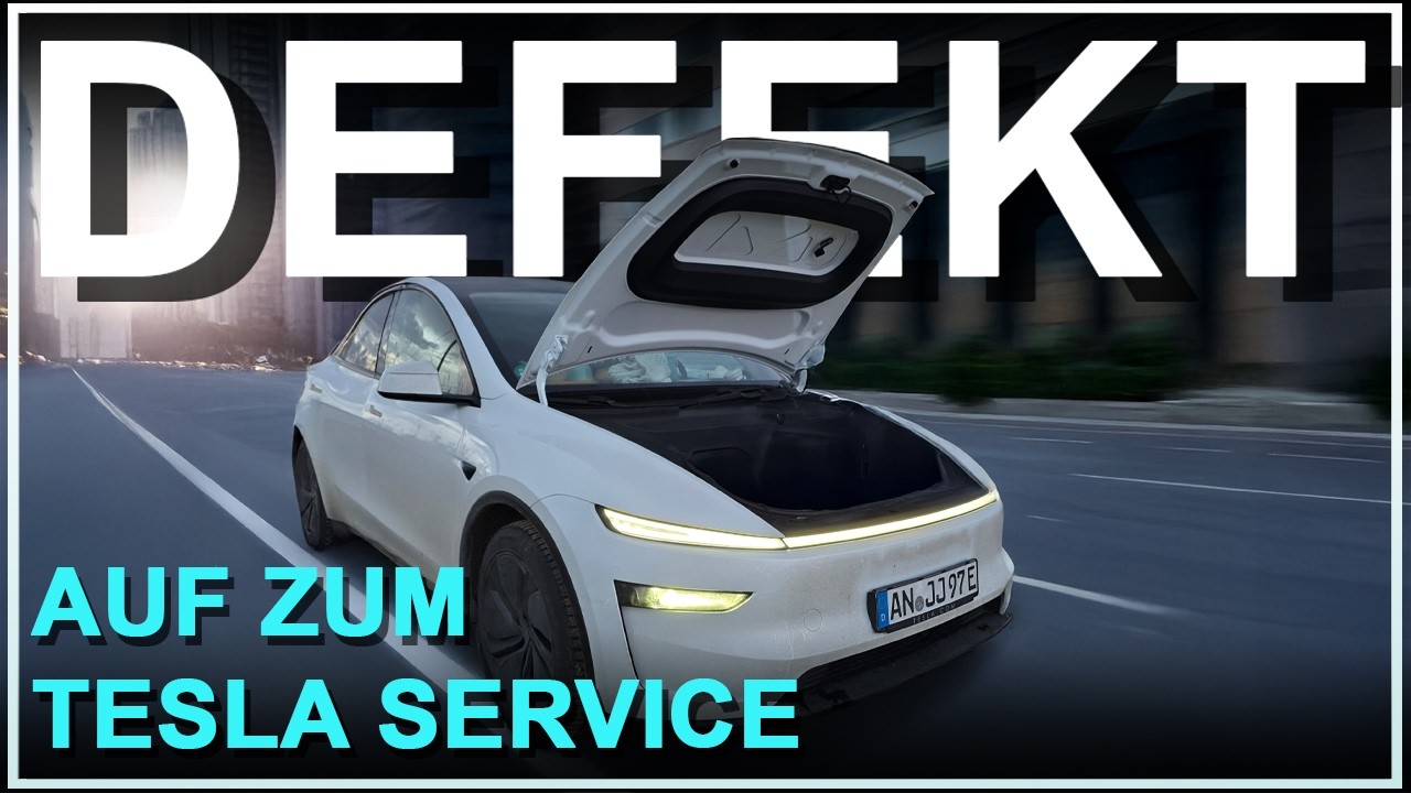 Erster Defekt am Tesla Model Y Juniper: Mit offener Frunkhaube zum Tesla Service? Meine Erfahrung!