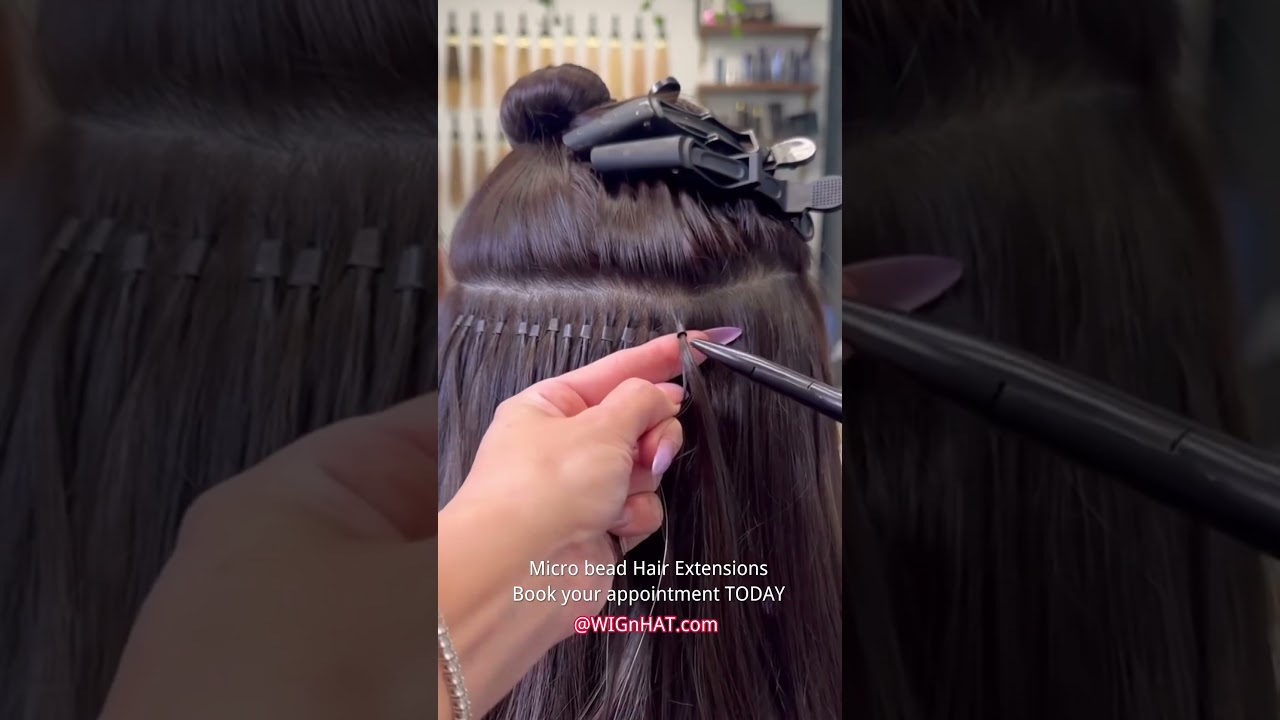 Micro bead hair extensions #wignhat #microbeadextensions #hairextensions