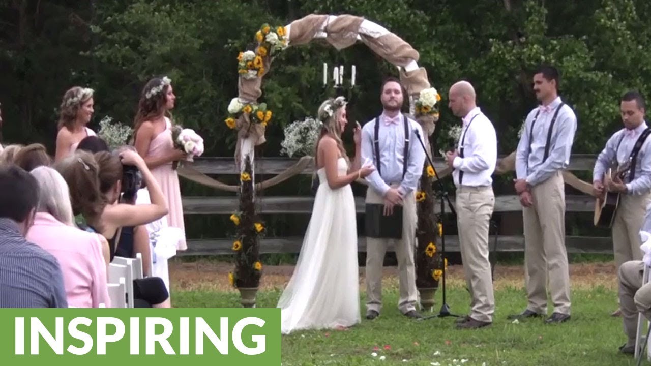 Groom sings 'All Of Me' to bride at their wedding