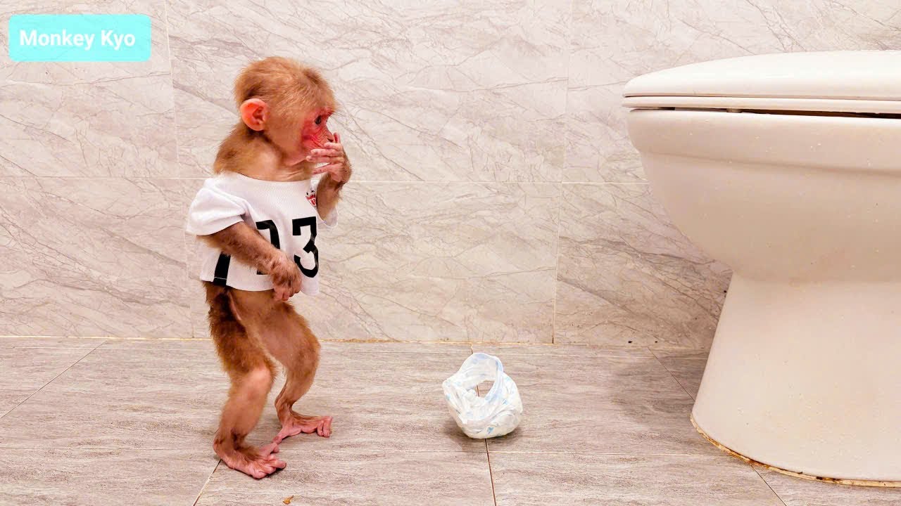 Kyo had a funny bathroom mishap — Dad rushed in right away!