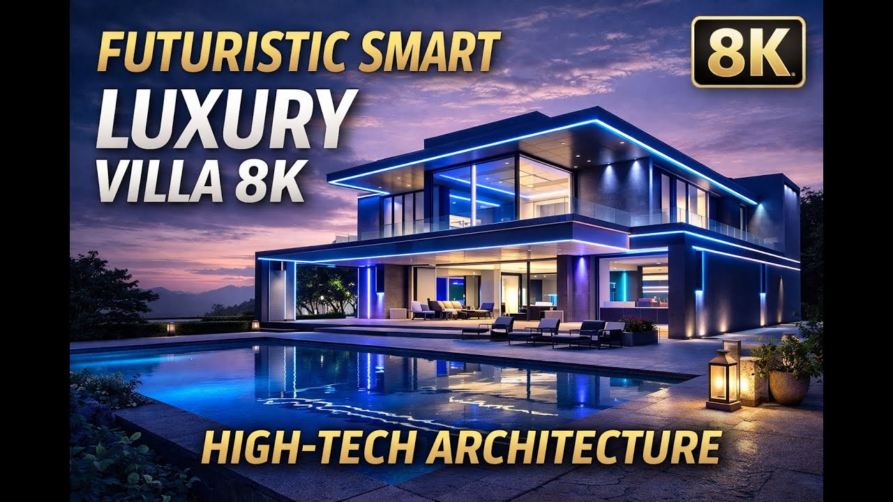 Futuristic Smart Luxury Villa 8K | High-Tech Modern Architecture Tour