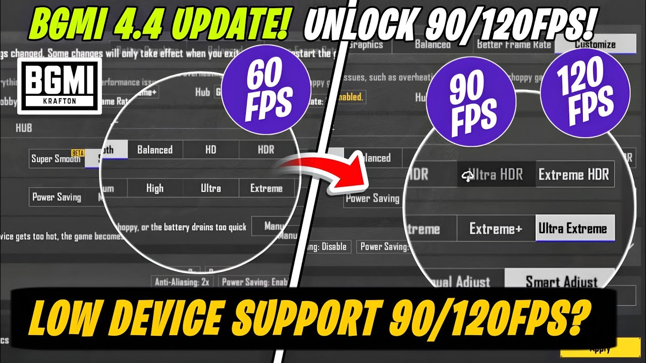🔴 BGMI 90Fps / 120Fps After 4.4 Update? | Bgmi 4.4 Lag / Crash Problem | Best Graphics Settings 🔥