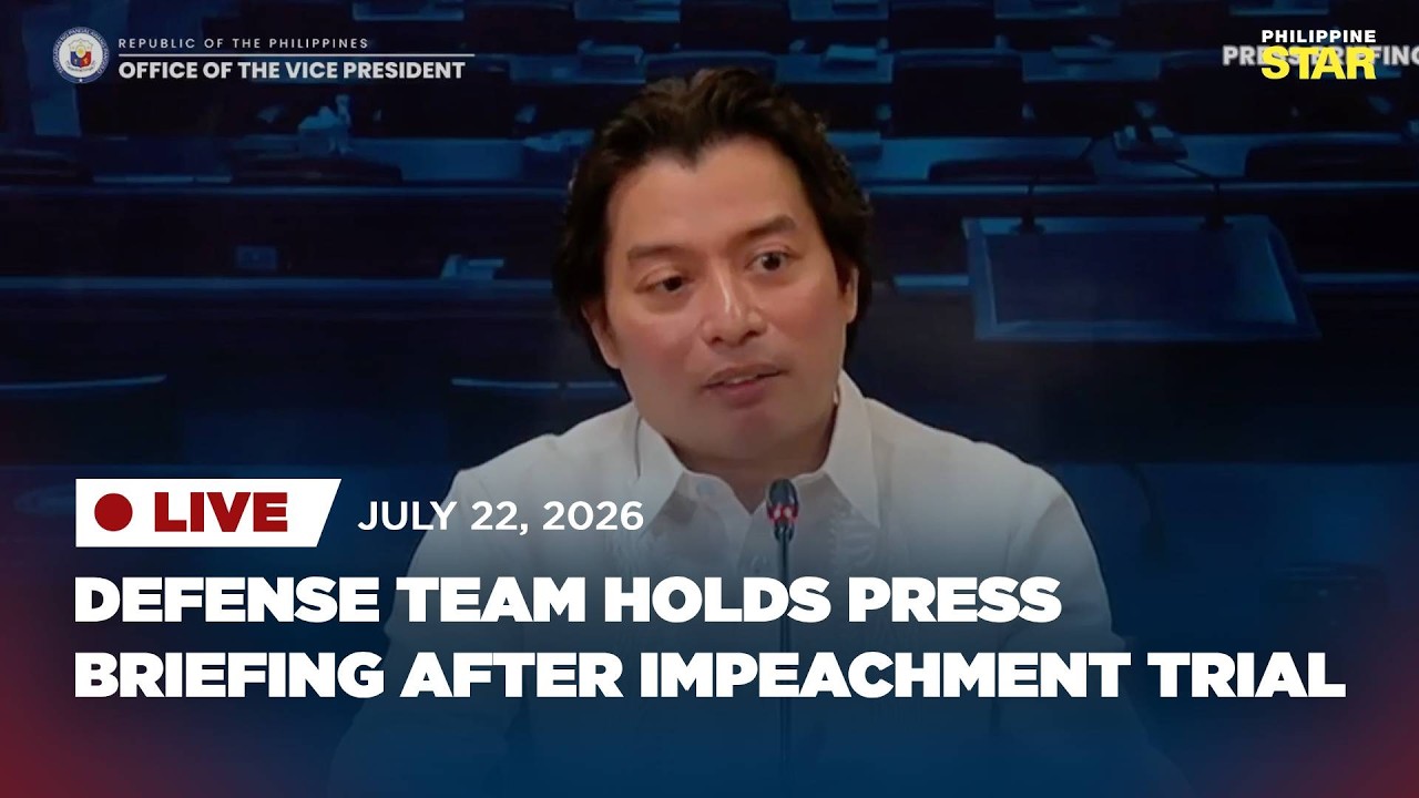 LIVESTREAM: Defense team holds press briefing after impeachment trial (July 22, 2026)