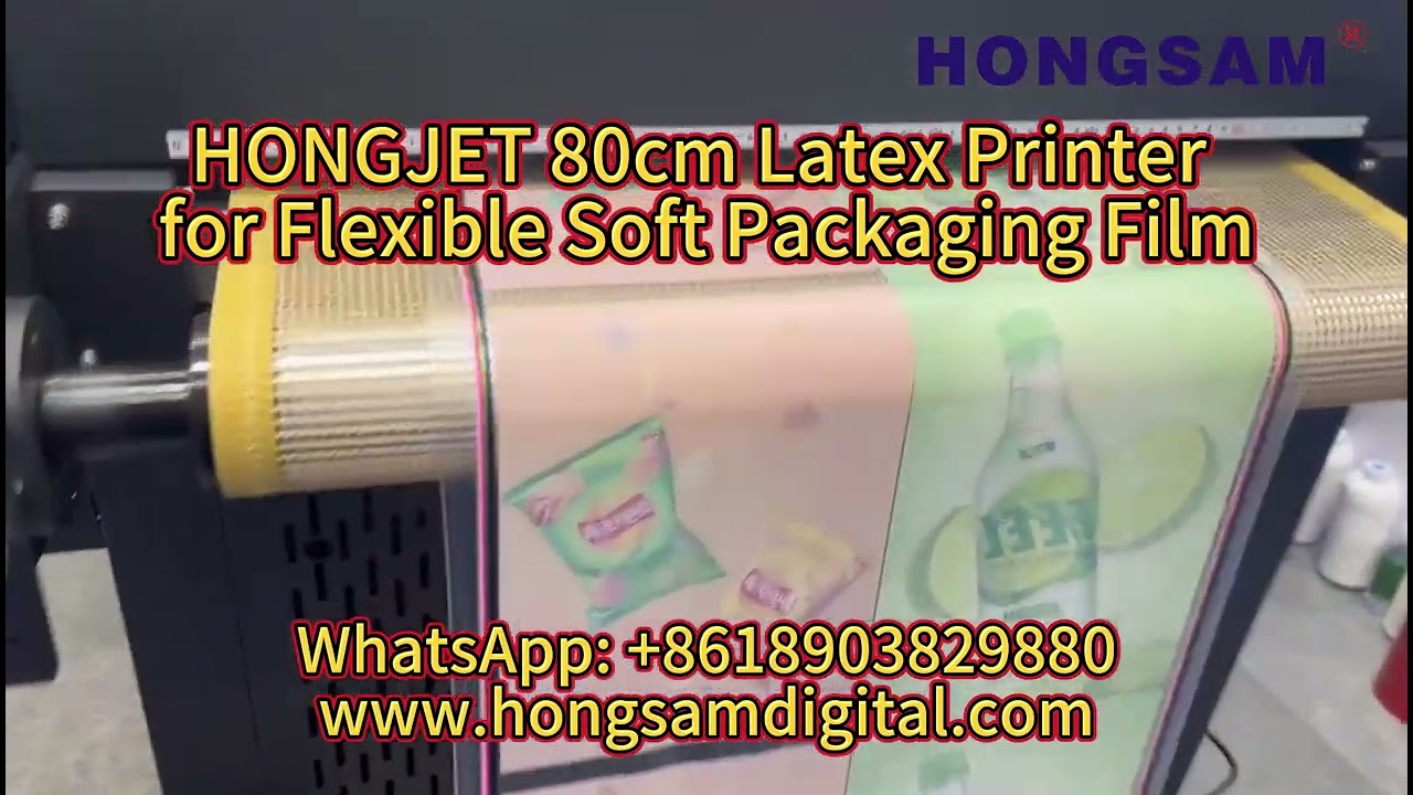 HongJet 80cm Latex Printer for Flexible Soft Packaging Film, Uncoated Film, PET, PVC, OPP, BOPP