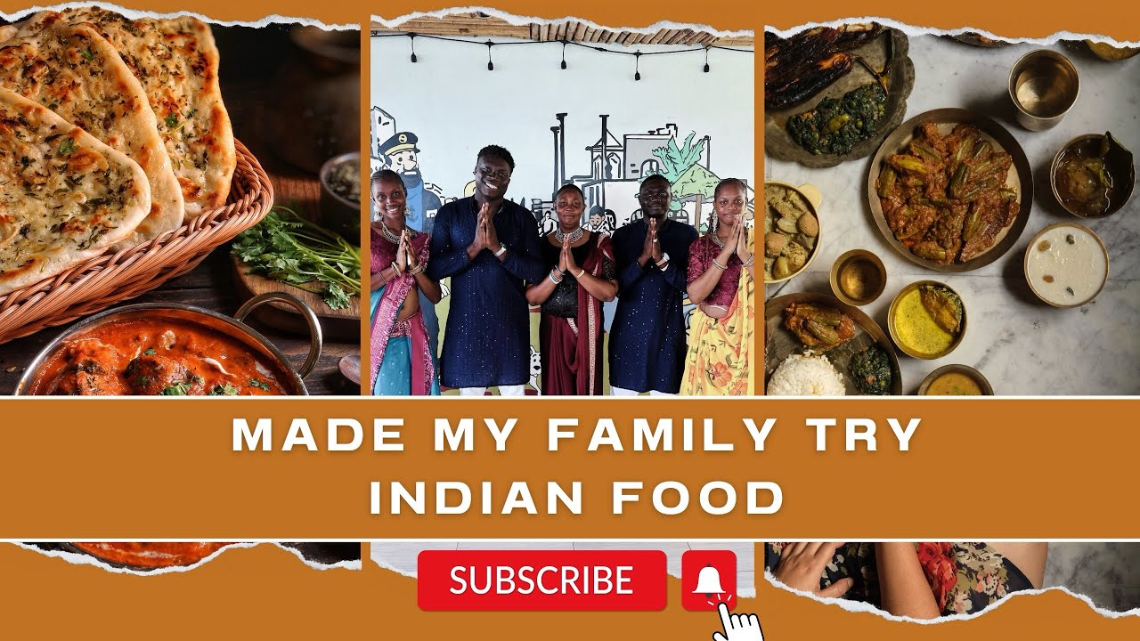 My First Vlog .. made my family put on Indian wears and also made them try it Indian food.