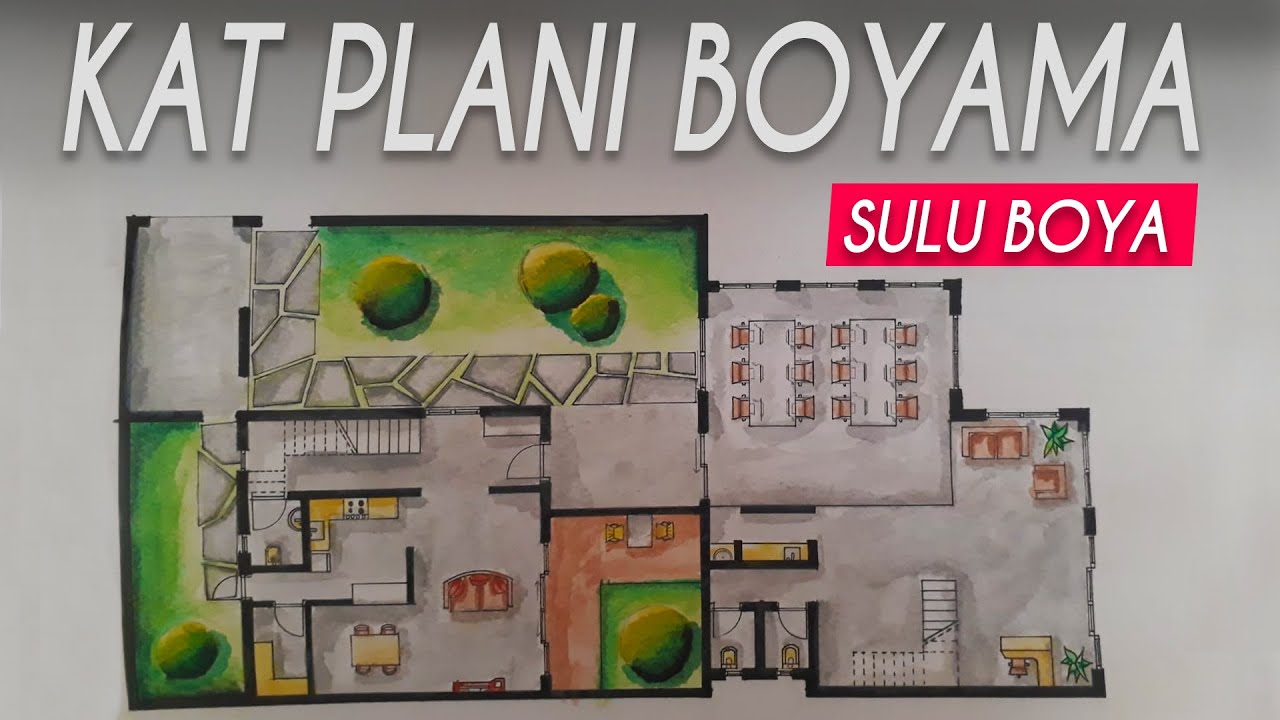 SULU BOYA İLE KAT PLANI BOYAMA - MİMARİ KAT PLAN BOYAMA