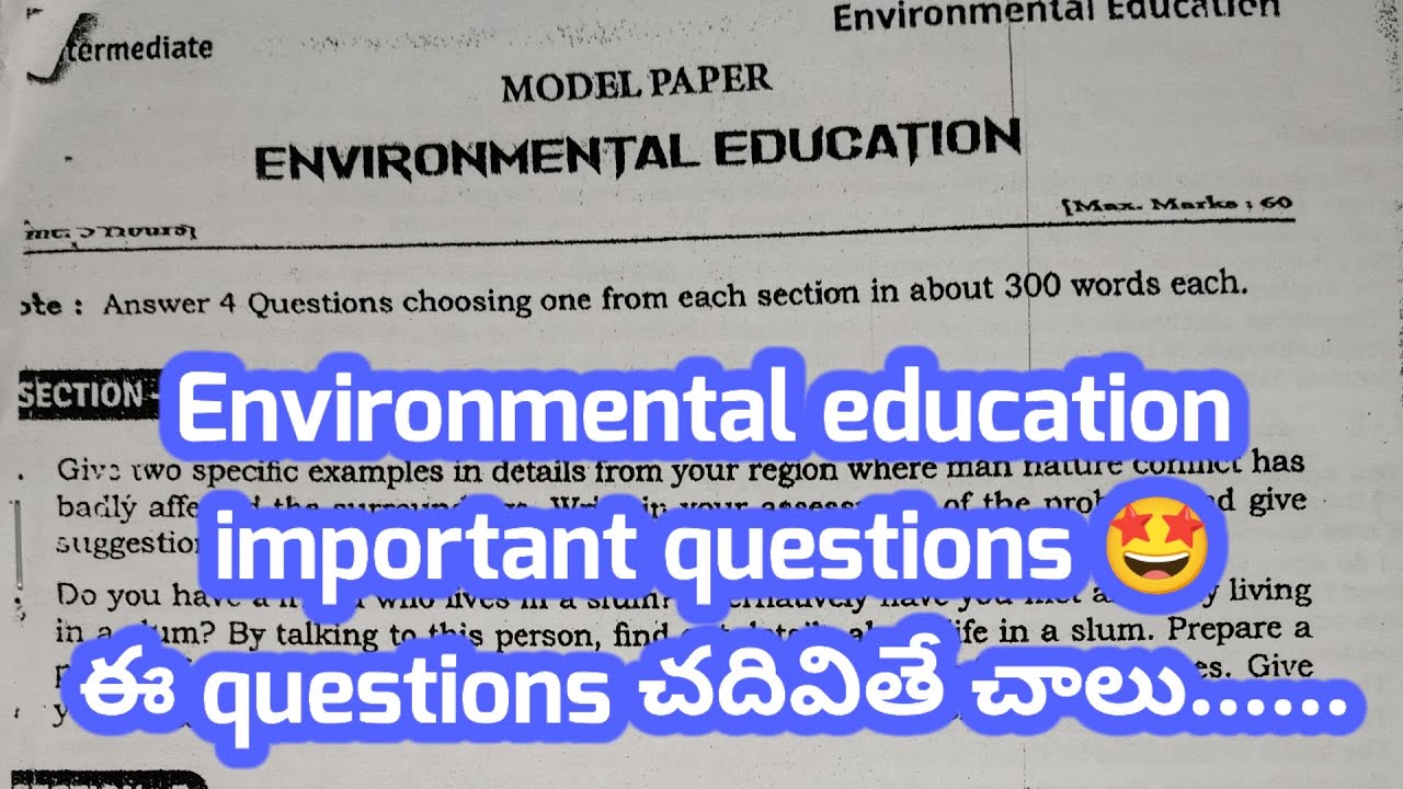 Inter 1st year environmental education chapter wise important questions