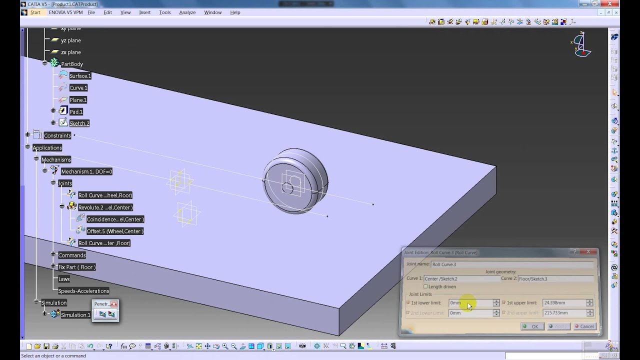Catia V5 - Simulation Wheel