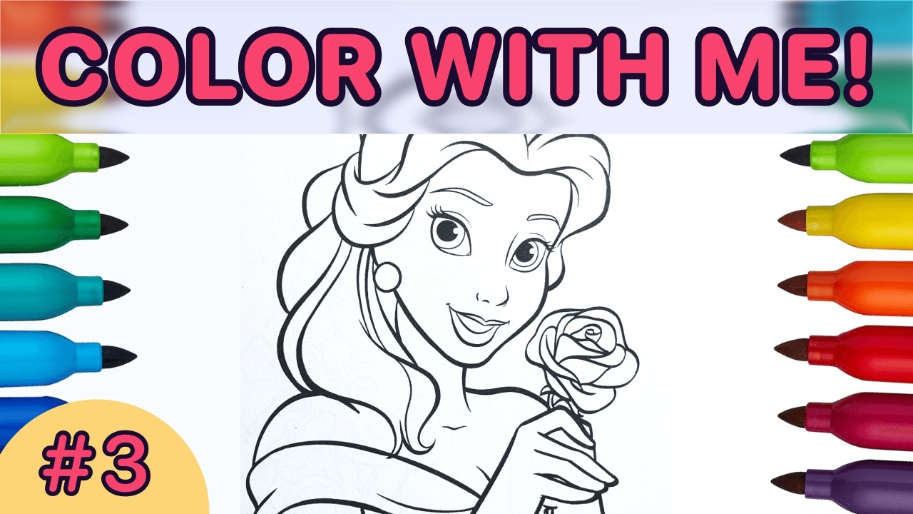 Belle Color With Me 🌹 Beauty and the Beast
