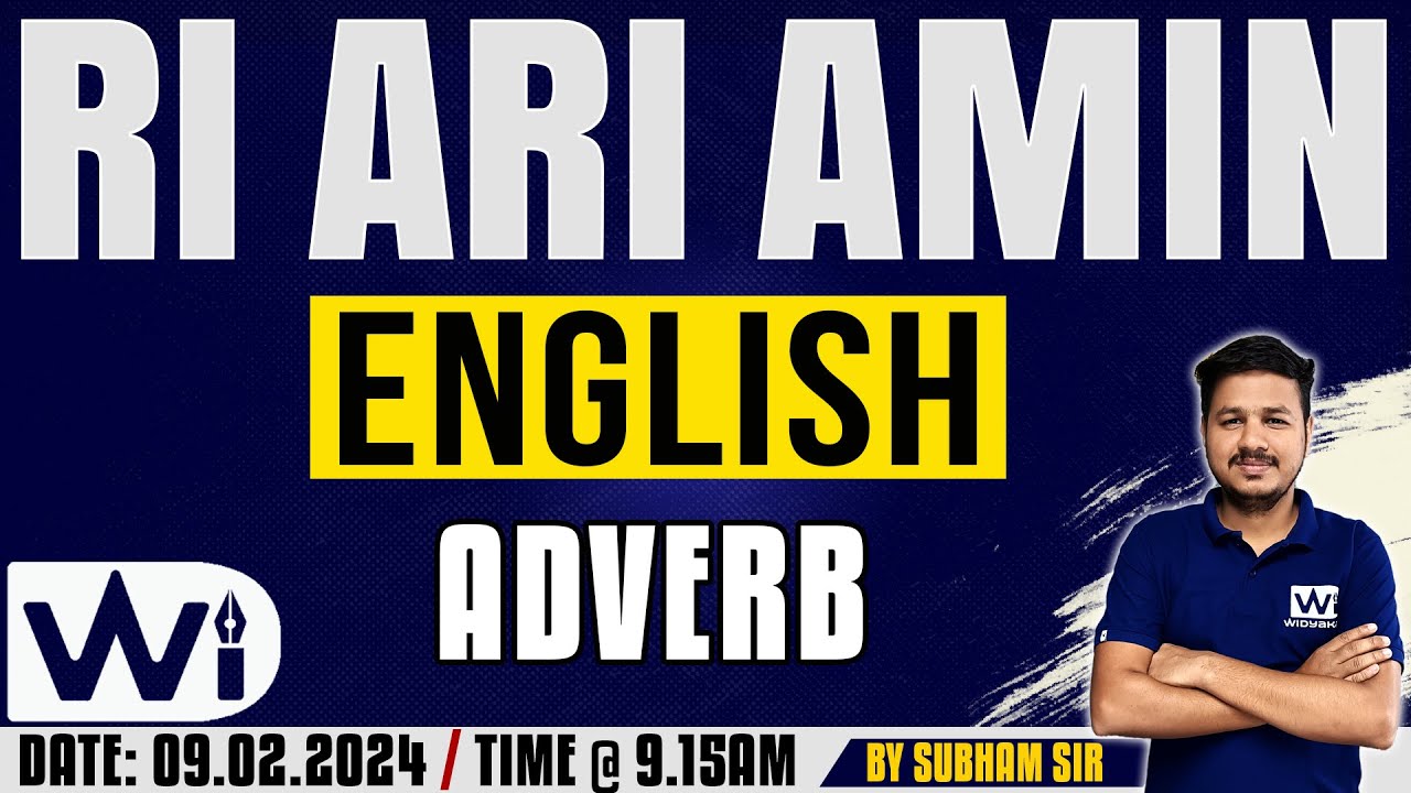 ADVERB | ENGLISH GRAMMAR | RI/ARI/AMIN/SFS/ICDS & other competitive Examinations