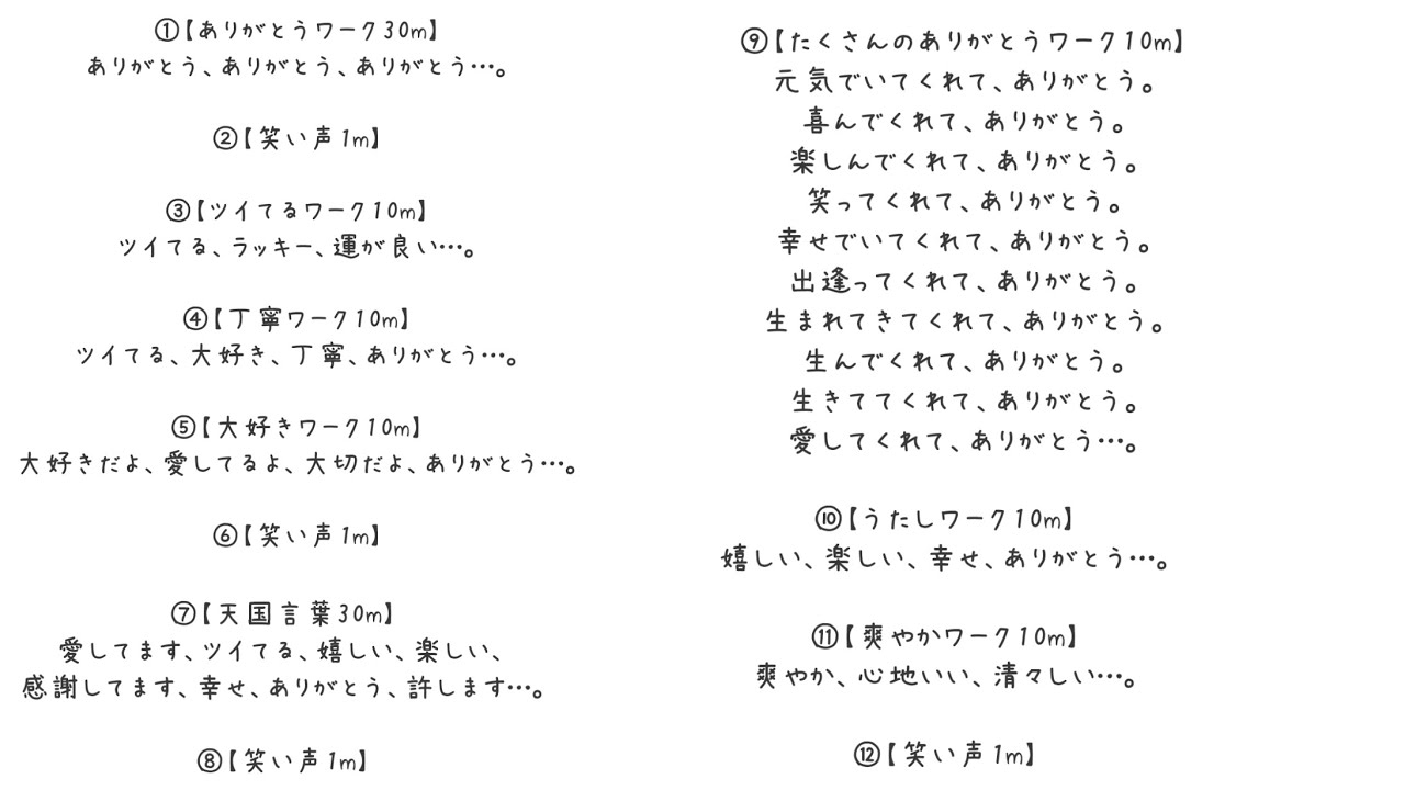 言霊ワークBGM(2時間)【笑える要素も入れながら色々な言霊ワークを入れました！波動を上げるBGM用にどうぞ♪】