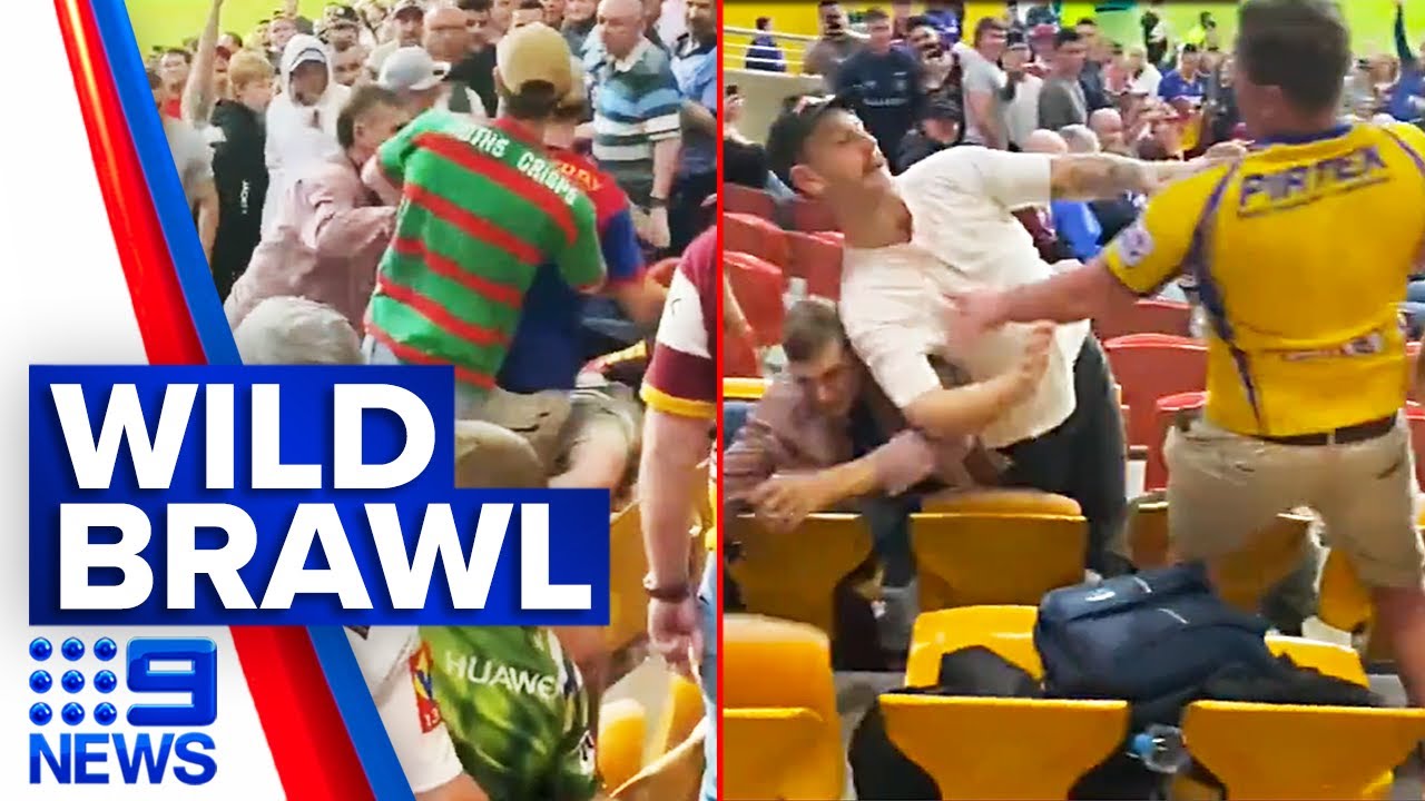 Police step in as &lsquo;disgraceful&rsquo; crowd brawl erupts at Magic Round | 9 News Australia