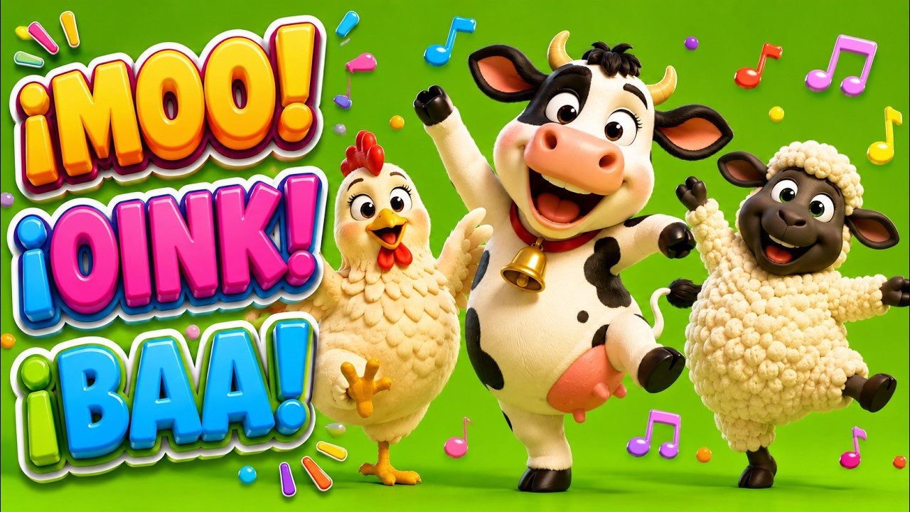 Pasito de la Granja 🐮🐔 Canción Infantil de Animales | Baila y Aprende Sonidos (Oveja, Vaca, Cerdito)