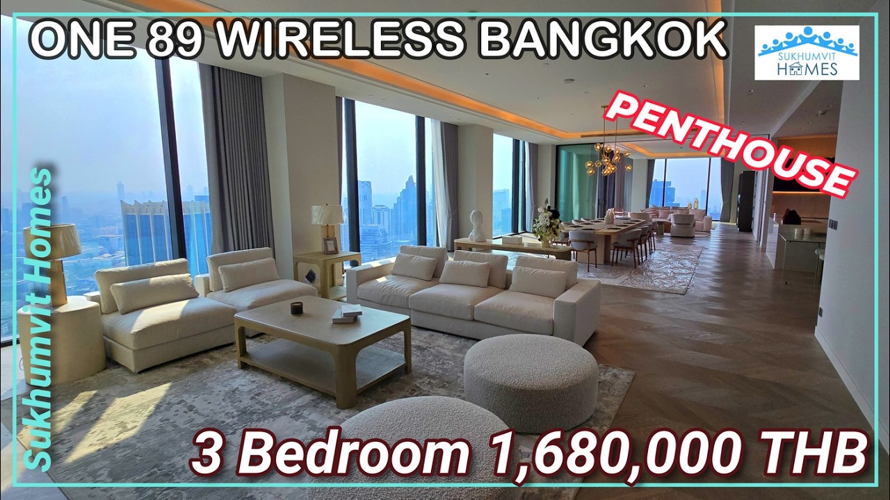 Сдается в аренду ультрароскошный пентхаус One89 Wireless в Бангкоке, 3 спальни, 1 680 000 THB.