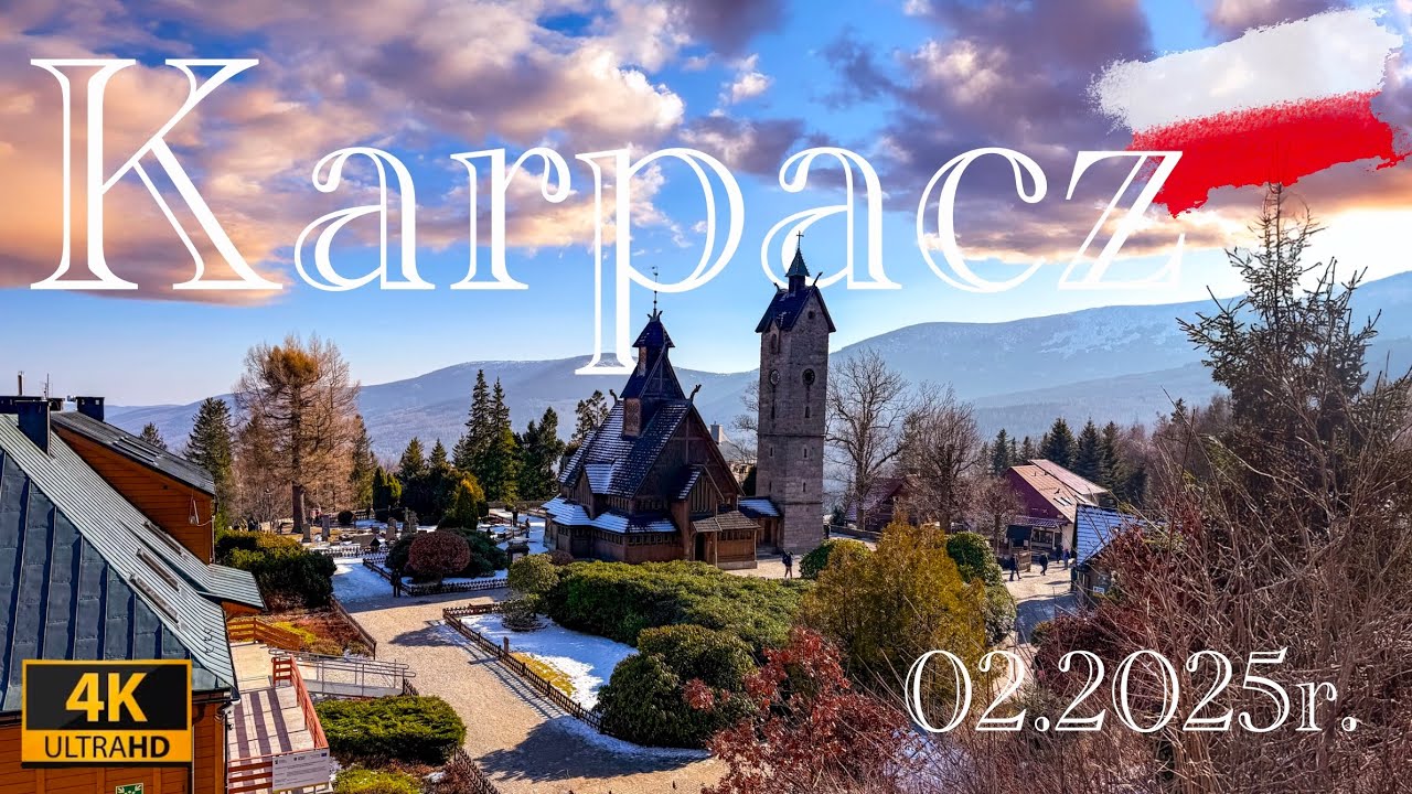 Karpacz z lotu ptaka. 🏔️ 🇵🇱 Luty 2025r. 4K