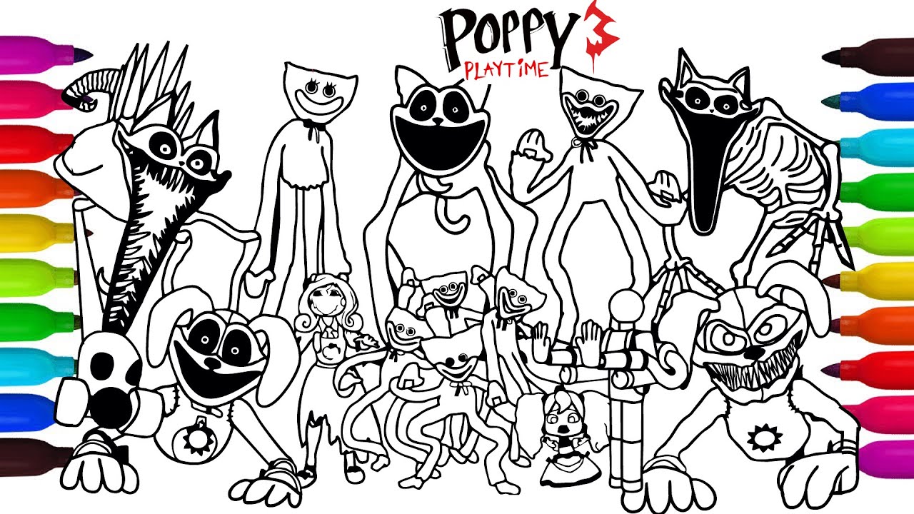 Poppy Playtime Chapter 3 Big Coloring Pages / How to Color Main Bosses and MONSTERS #V852