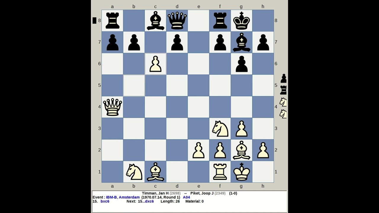 Timman, Jan vs Piket, Joop J | IBM B Chess 1970, Amsterdam Netherlands