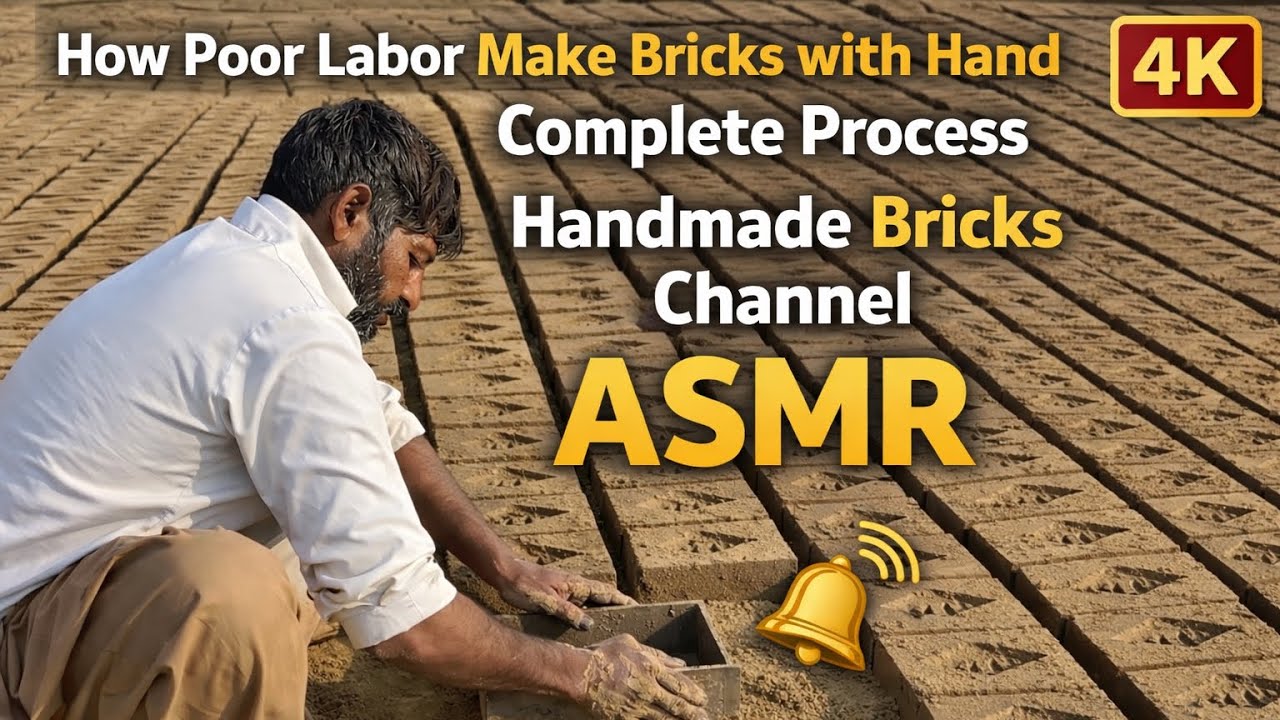 Handmade Bricks Making Process by Poor Workers | Full Process in 4K #asmr 