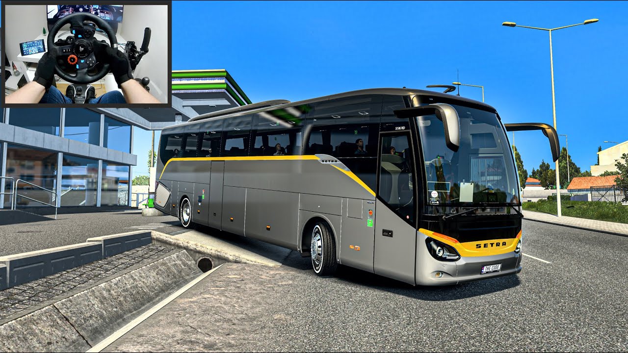 Smooth Bus Drive Trough Village in Portugal - Euro Truck Simulator 2 - Logitech G29 Setup  Handbrake