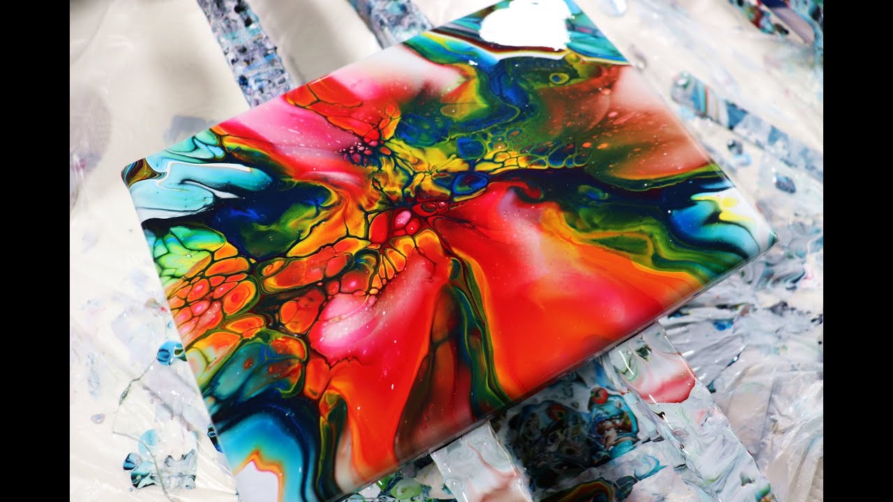 (591)Bloom/Pillow Technik,pouring,Acrylgießen,