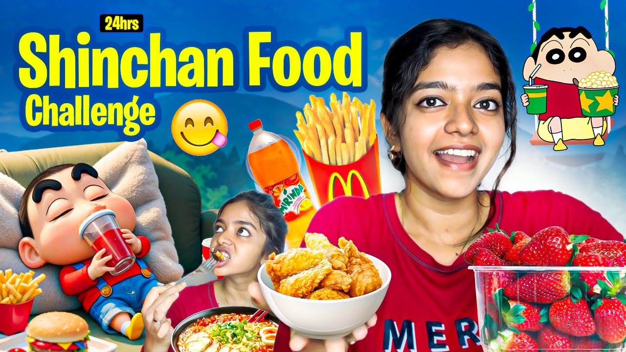 24hrs Shinchan food challenge😍🙈 | Ungaluku Shinchan pudikuma?🤩
