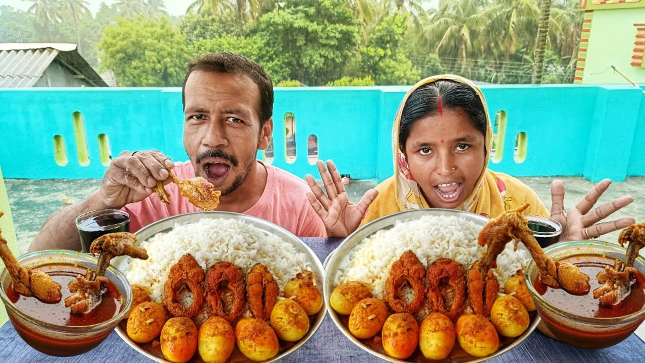 rice,chicken leg piece curry,egg curry,fish curry & cold drinks challenging video...with punishment.
