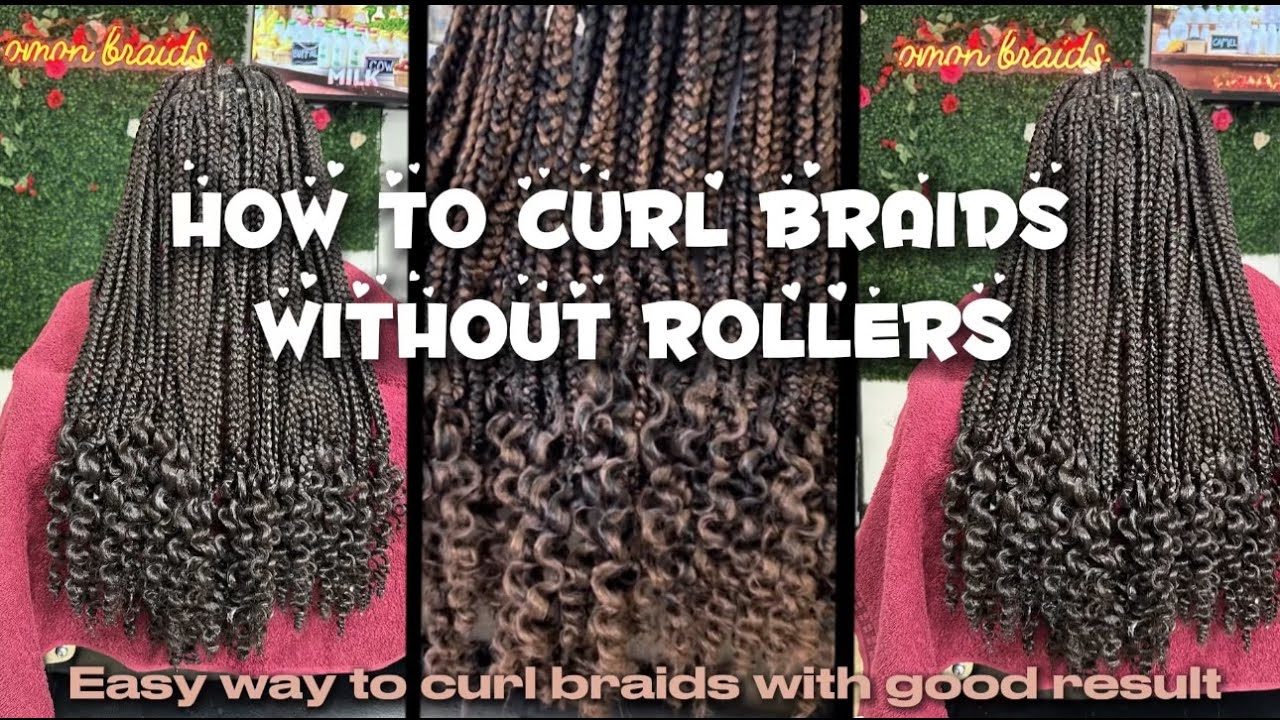How to curl braids without rollers #knotless #trending #braids #curls