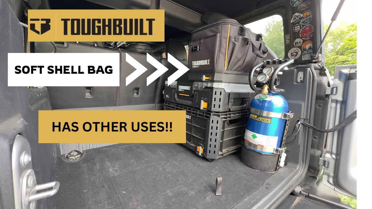 TOUGHBUILT STACKTECH Black Polyester 11-in Zippered Tool Bag | As a Luggage Bag for Camping