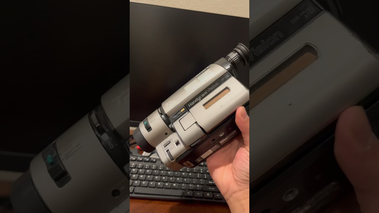 Inserting a hi8 tape into my Sony Camcorder. #sony #camcorder #asmr