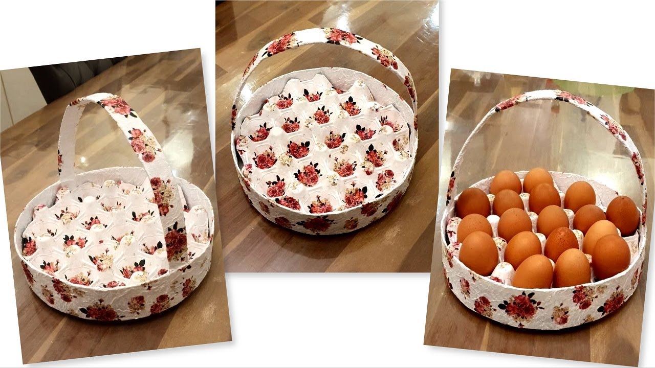 How to make Beautiful Egg basket from recycled materials/Kitchen decor