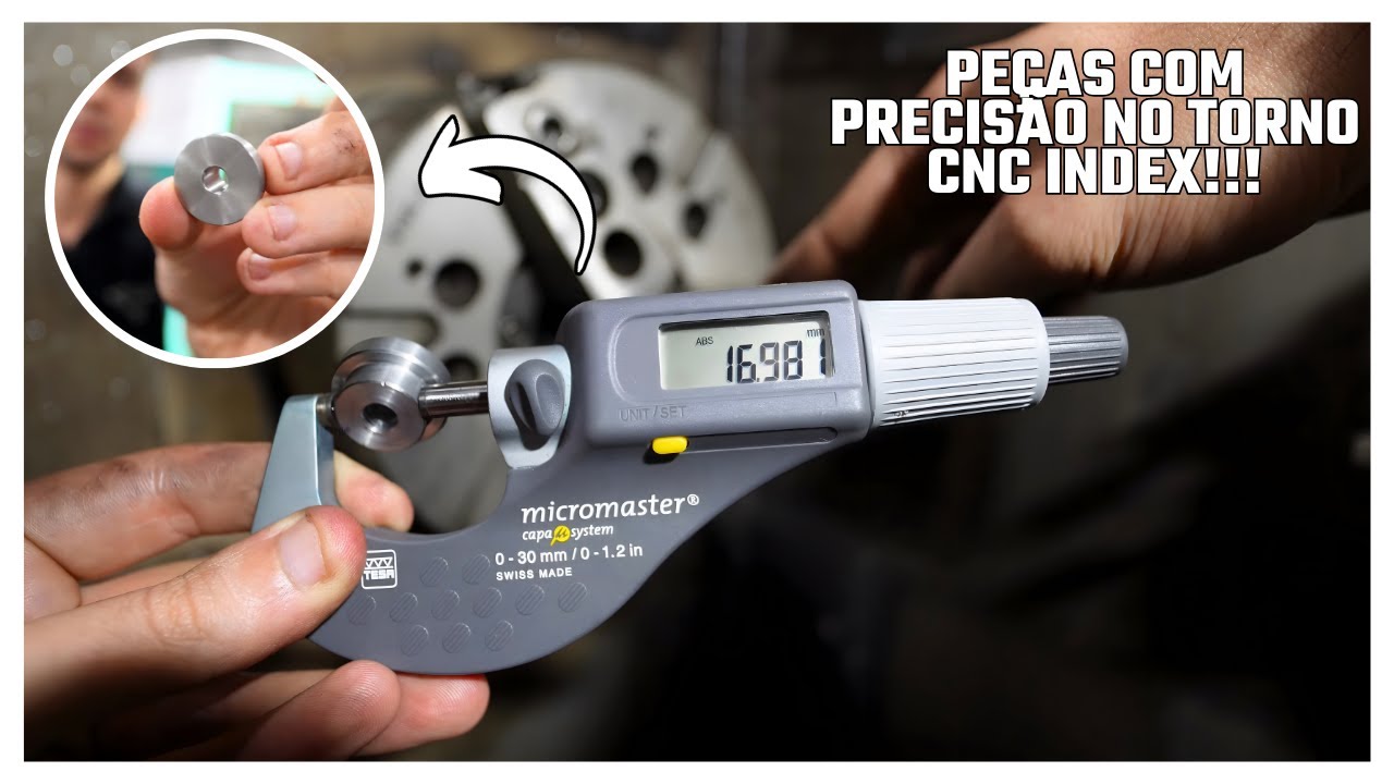 Usinagem de peças com tolerância CENTESIMAL no Torno CNC Index!