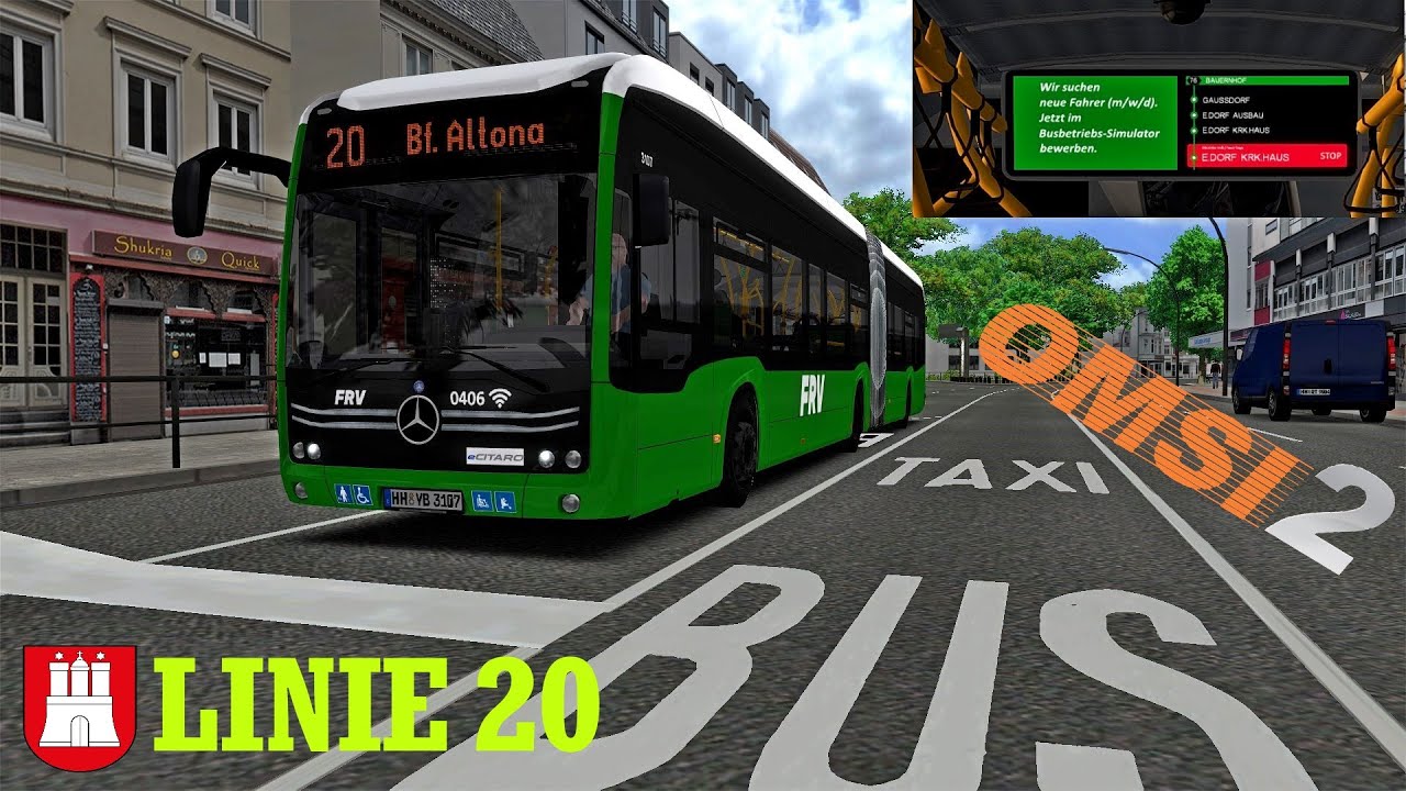 OMSI 2  | In Hamburg unterwegs mit dem FRV eCitaro G  auf Linie 20 |