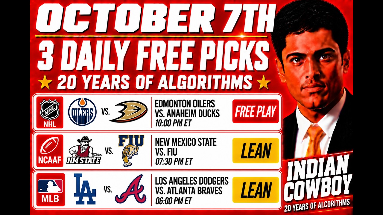 Wednesday College Football Picks, Football Picks, MLB Picks, Best Bets, Indian Cowboy, October 7th