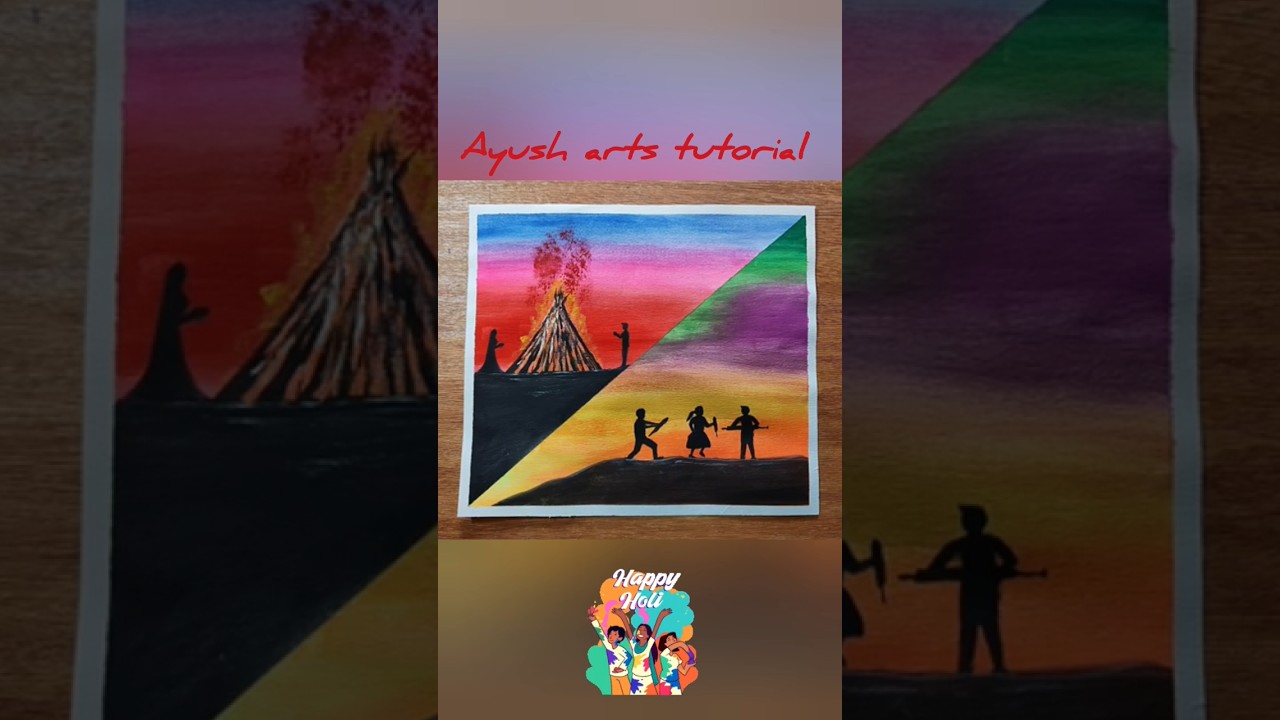 Holi festival drawing happy holi drawing #shorts #shortvideo #holi #trending