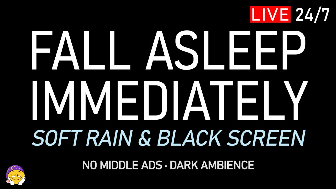 🔴 FALL ASLEEP IMMEDIATELY | Soft Rain Sounds + Black Screen | Insomnia Relief & Find Peace